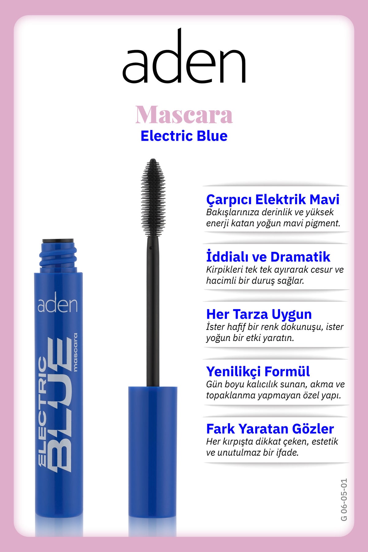 Elektrik Mavisi Spiral Fırçalı Kirpik Maskarası 9,5 ml