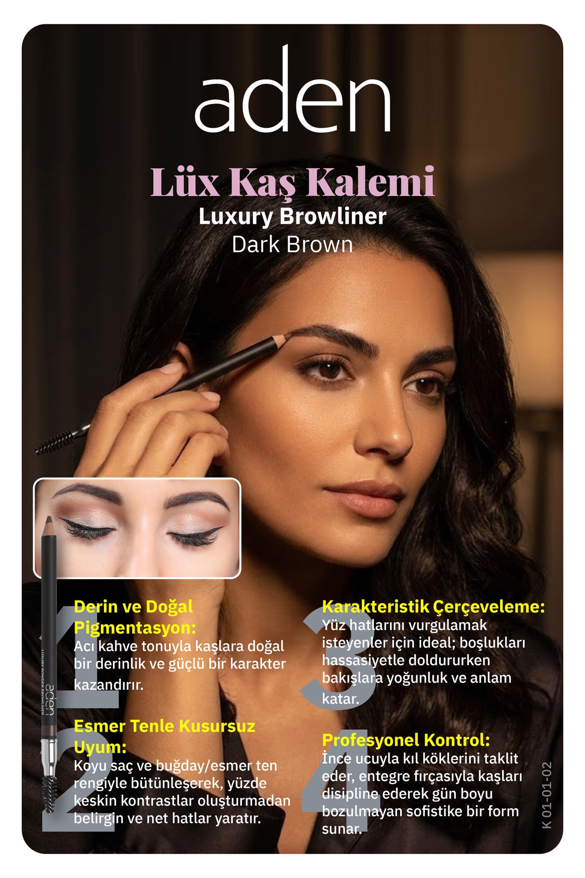 Luxury Powder Browliner Kaş Kalemi – Koyu Kahverengi
