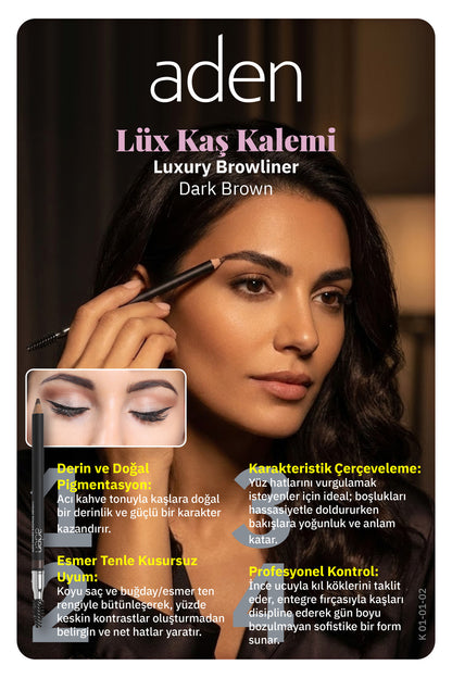Luxury Powder Browliner Kaş Kalemi – Koyu Kahverengi